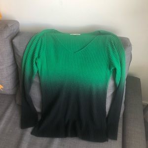 Green/black ombré sweater